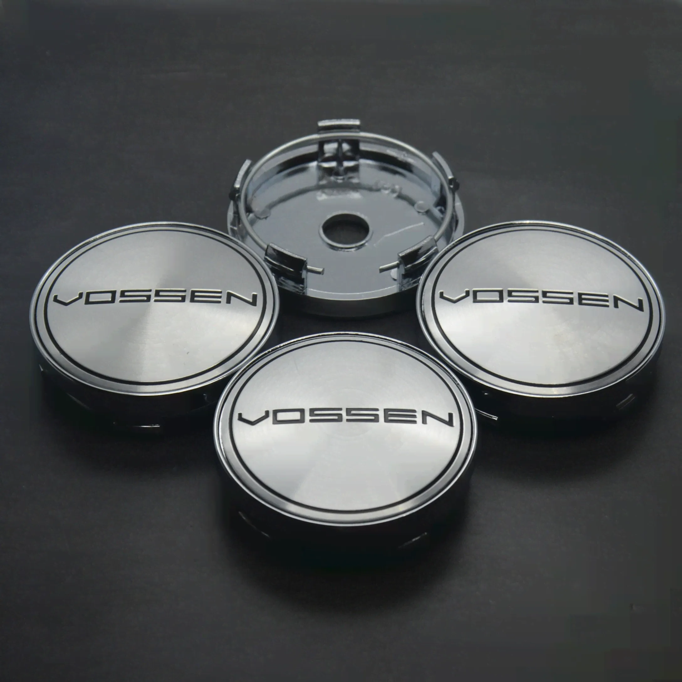 Колпачки на ступицу Vossen NZDK 063 серебро пластик металл 4 шт.